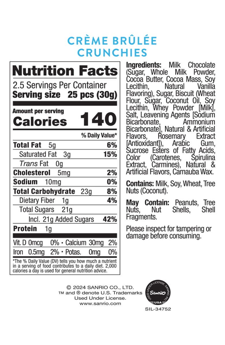 sugarfina Cinnamoroll<sup>™</sup> Creme Brulee Crunchies Set of 4 Candy Cubes, Alternate, color, 