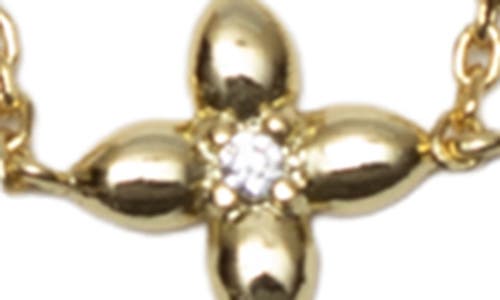 Argento Vivo Sterling Silver Flower Cubic Zirconia Station Necklace