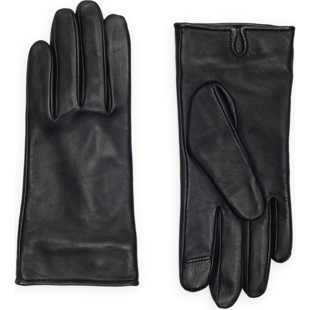 Cole Haan Leather Gloves In Black