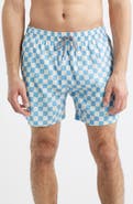 Boardies Checkerboard Print Swim Trunks