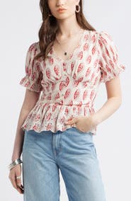 Treasure & Bond Cutwork Peplum Top