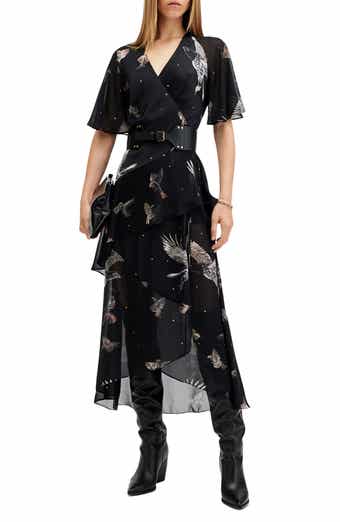 AllSaints Alana Midi Wrap Dress