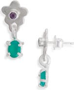 SHANA CAVE Flower Drop Earrings