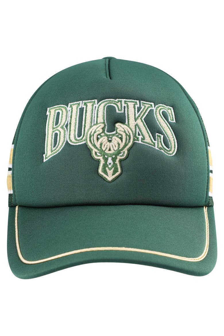 Men's '47 Hunter Green Milwaukee Bucks Sidebrand Stripes Trucker Adjustable Hat, Alternate, color, Hunter Green