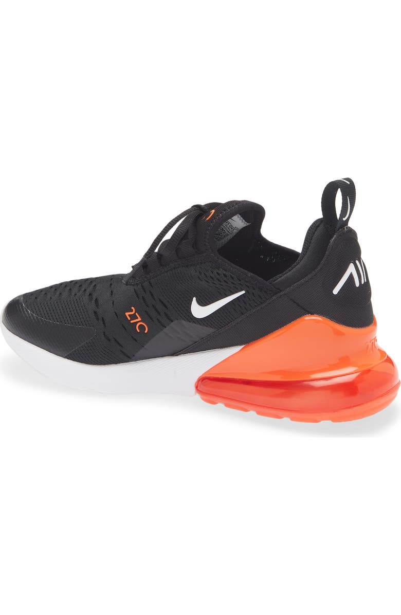 Nike Kids' Air Max 270 Sneaker, Alternate, color, Black/ White/ Orange