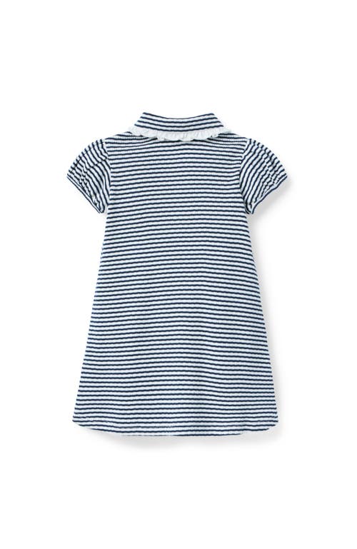Janie And Jack Textured Striped Dress In Blue
