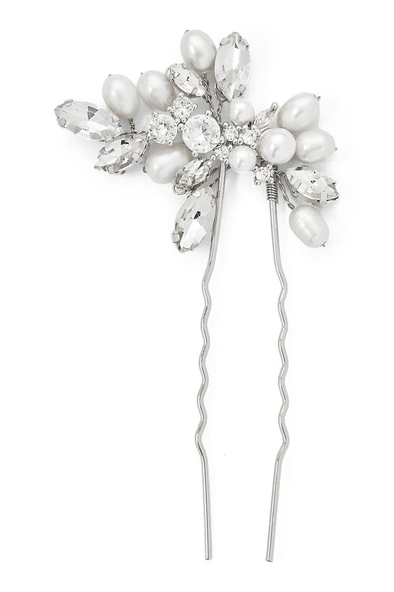 Zoe Hair Pin, Main, color, Silver