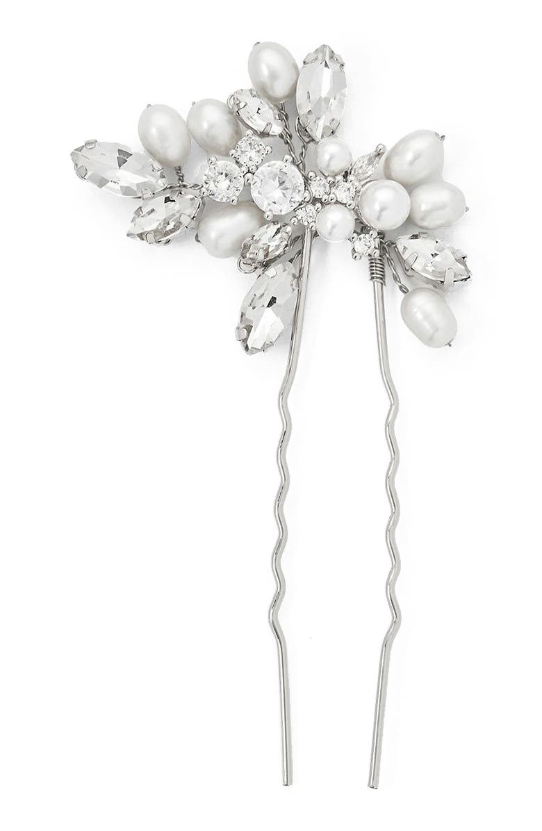 Olive & Piper Zoe Hair Pin, Main, color, Silver