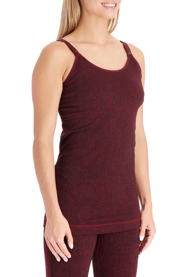 Seamless Nursing Tank Top, Alternate, color, BURGUNDY JACQUARD