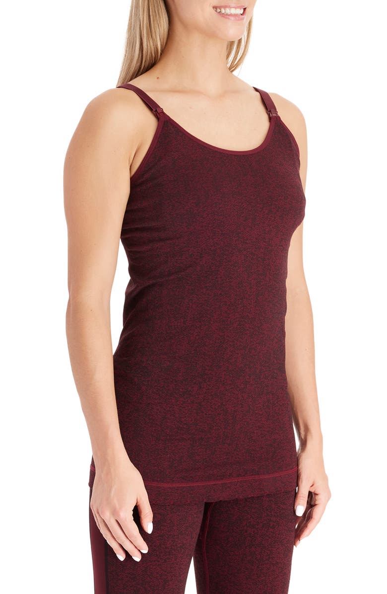 Modern Eternity Seamless Nursing Tank Top, Alternate, color, Burgundy Jacquard