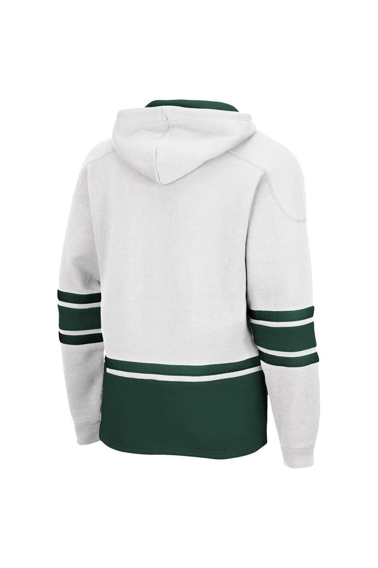 Men's Colosseum White Michigan State Spartans Lace Up 3.0 Pullover Hoodie, Alternate, color, White
