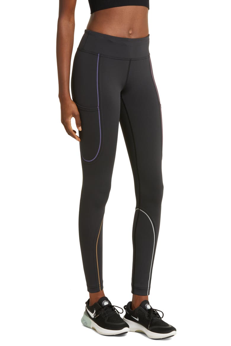 FrostKnit 7/8 Pocket Leggings, Alternate, color, BLACK/ RAINBOW REFLECTIVE