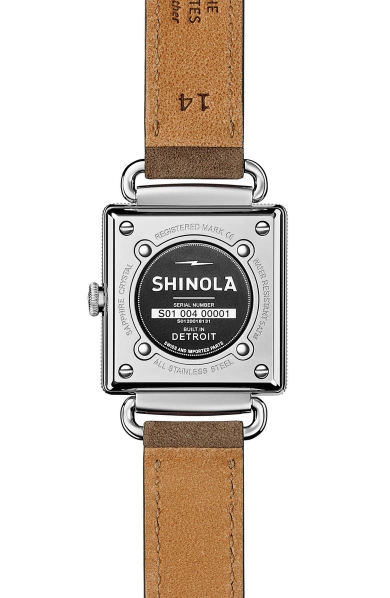 Shinola Cass Leather Strap Watch, 28mm, Alternate, color, 