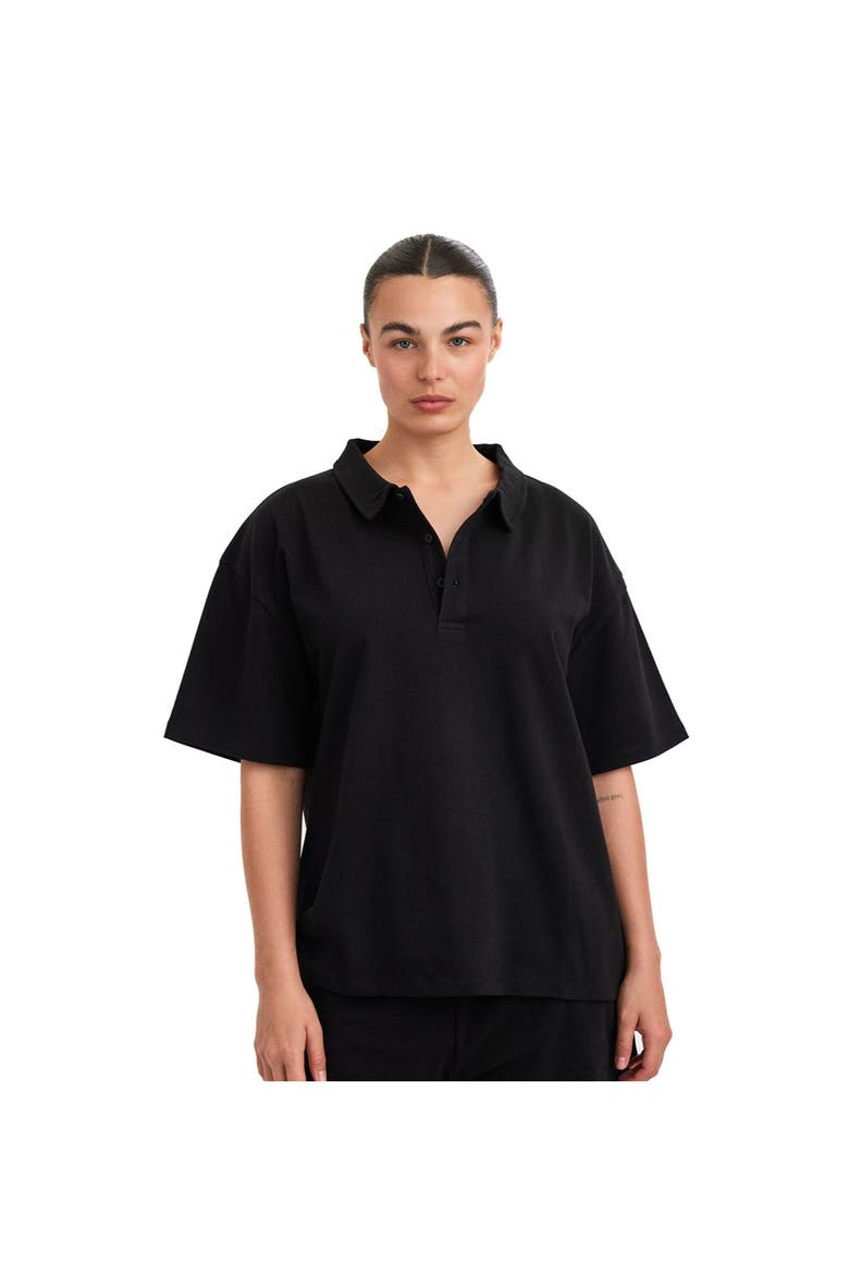 Summer Lounge Cotton Polo T Shirt, Main, color, Black