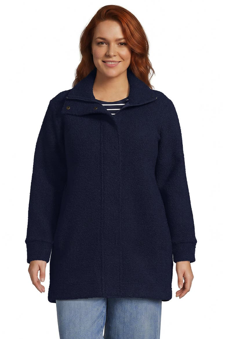 Boucle Fleece Coat, Main, color, Radiant Navy
