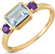 Bony Levy 14k Gold Blue Topaz & Amethyst Ring