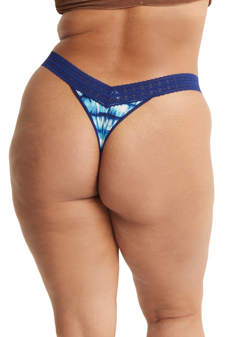 Print Dream Thong, Alternate, color, INDIGO STRIPE