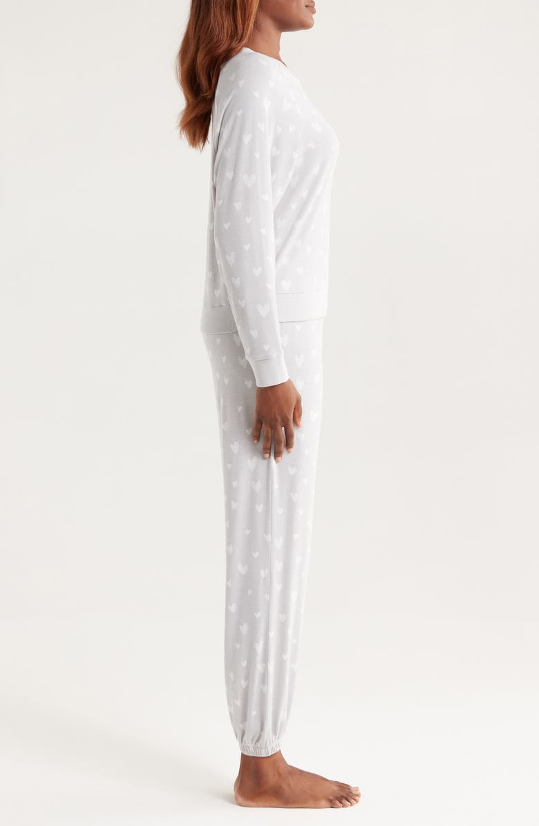 Honeydew Star Seeker Brushed Jersey Pajamas, Alternate, color, Light Grey Hearts