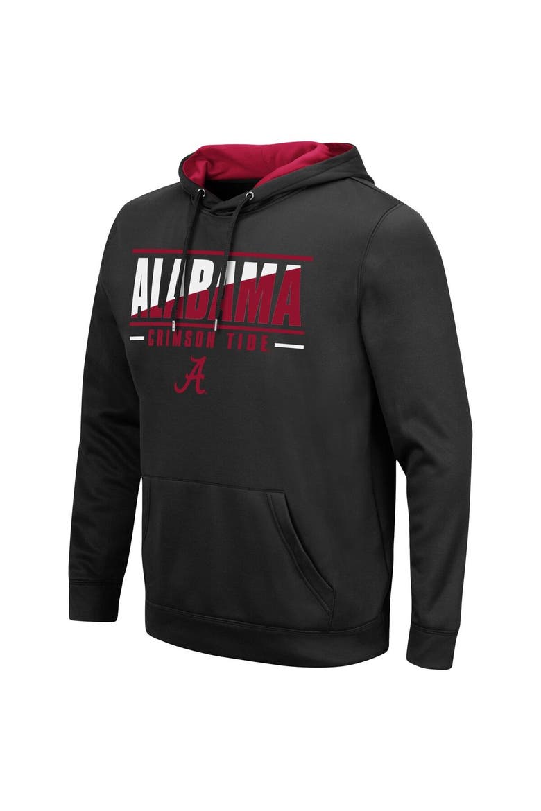 Men's Colosseum Black Alabama Crimson Tide Slash Stack 2.0 Pullover Hoodie, Alternate, color, Black
