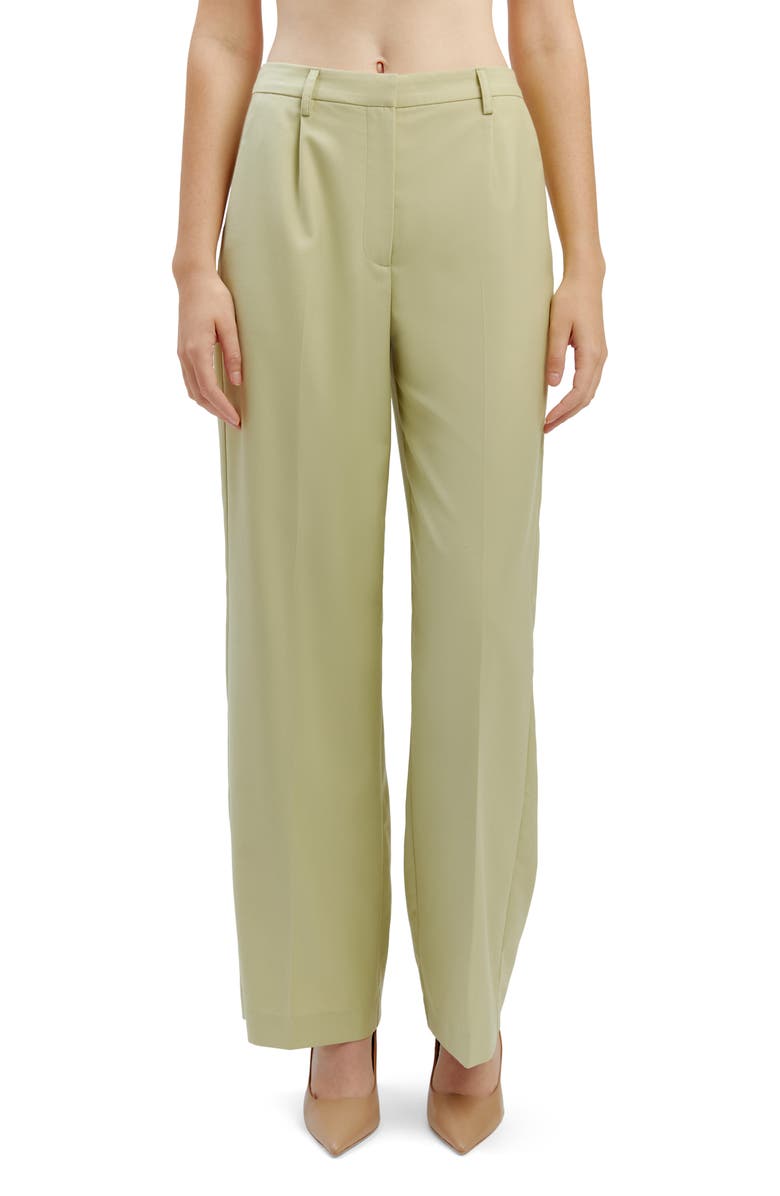 Bardot Callista High Waist Wide Leg Pants, Main, color, Pale Khaki