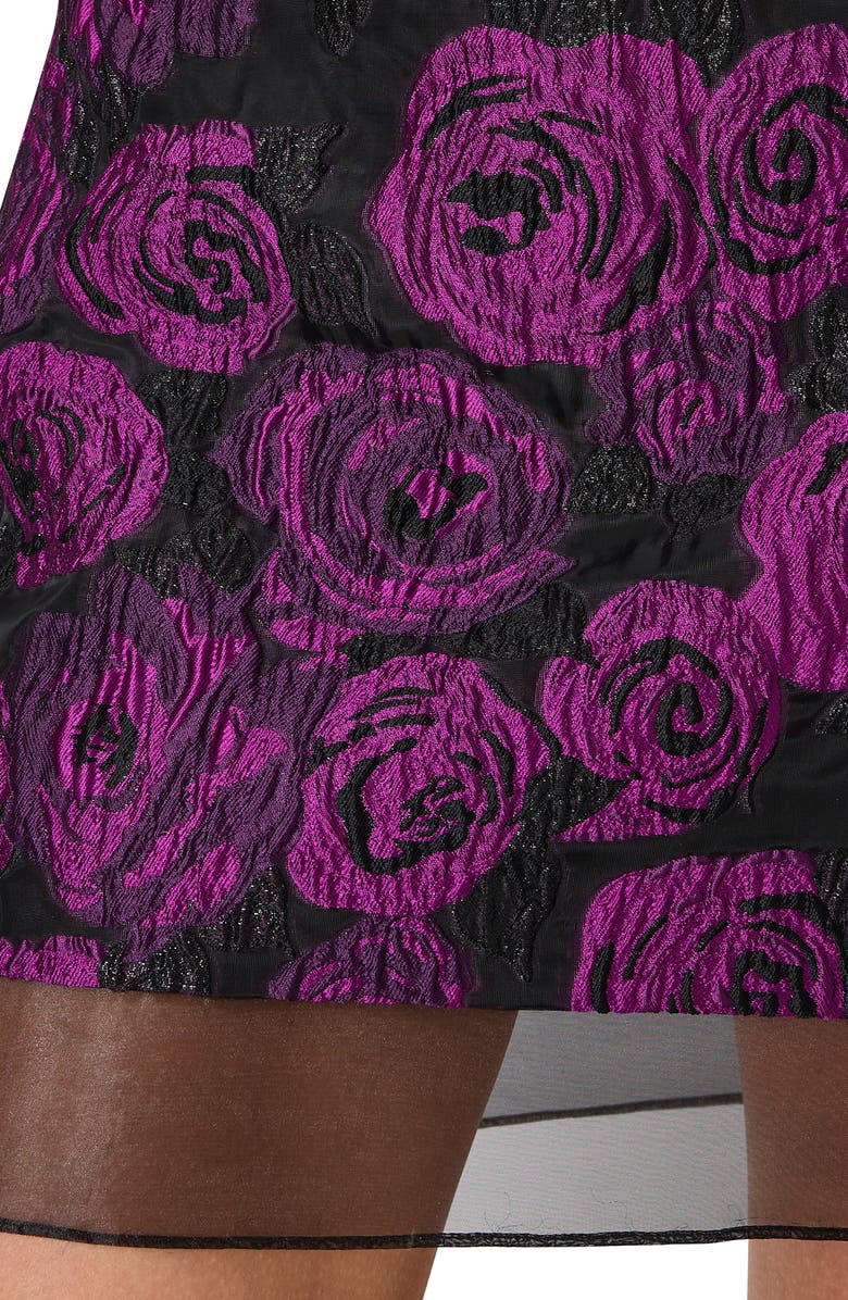 Milly Ilectra Dark Rose Metallic Jacquard Shift Dress, Alternate, color,