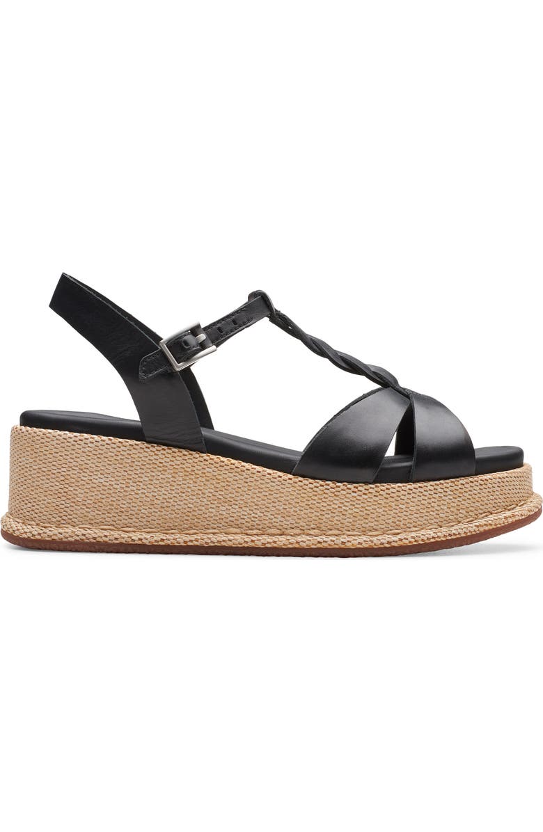 Clarks<sup>®</sup> Kimmei Twisted Ankle Strap Platform Wedge Sandal, Alternate, color,