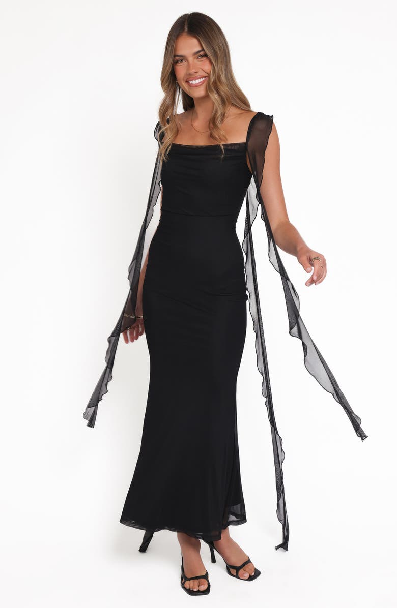 Petal & Pup Chiara Maxi Cocktail Dress, Alternate, color, Black