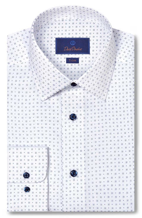 Trim Fit Neat Cotton Dress Shirt