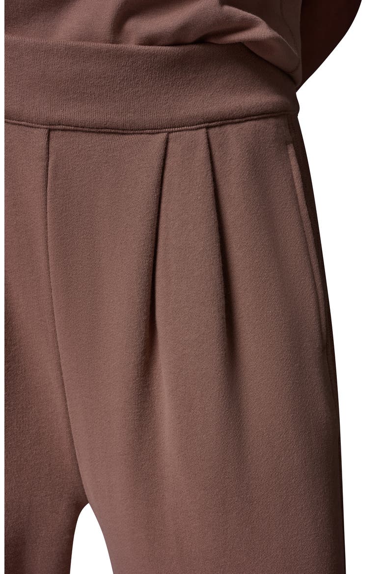 High Waist Wide Leg French Terry Pants, Alternate, color, CAMEL