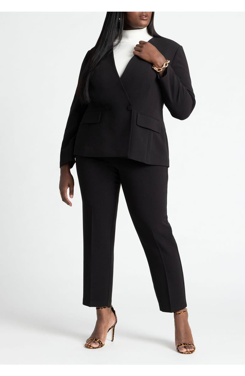 ELOQUII The 365 Semi Stretch Slim Leg Pant, Alternate, color, Black Onyx