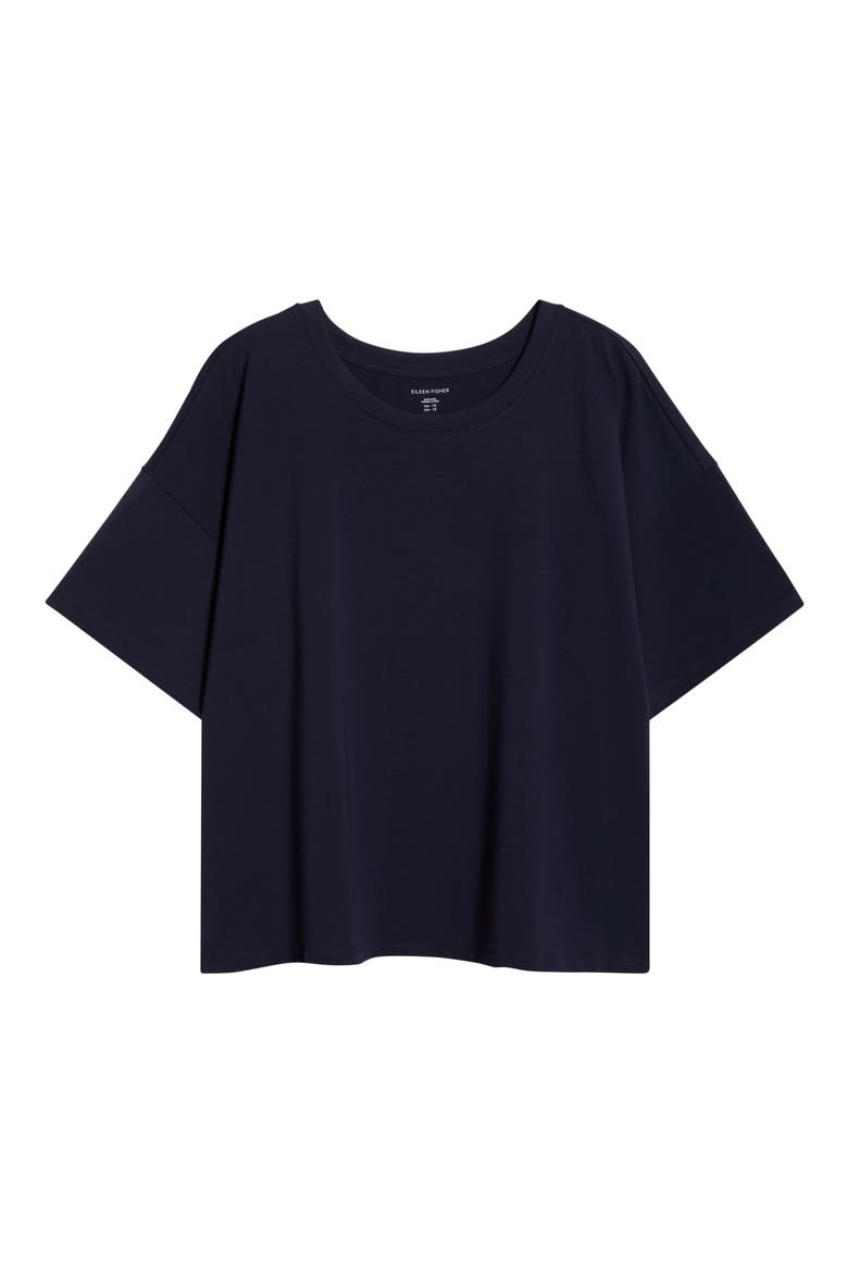 Boxy Crewneck T-Shirt, Alternate, color, INK