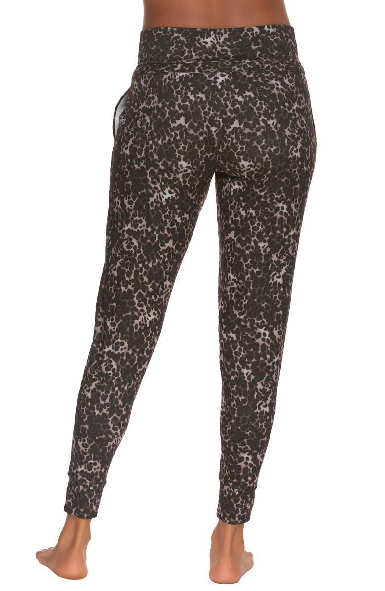 Felina Velvety Soft Joggers, Alternate, color, Black Tea Leopard