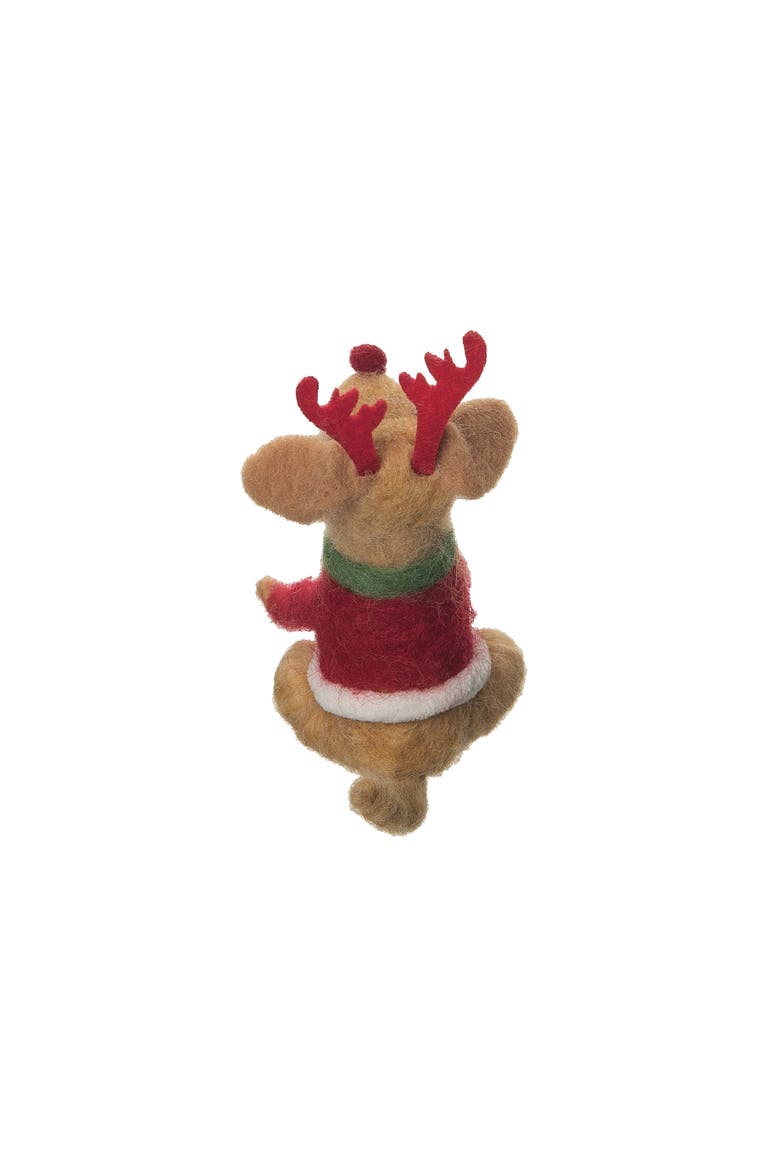 Dog Reindeer Figurine, Alternate, color, Red