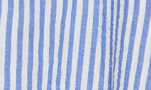 Max Studio Stripe Short Sleeve Textured Button-up Shirt