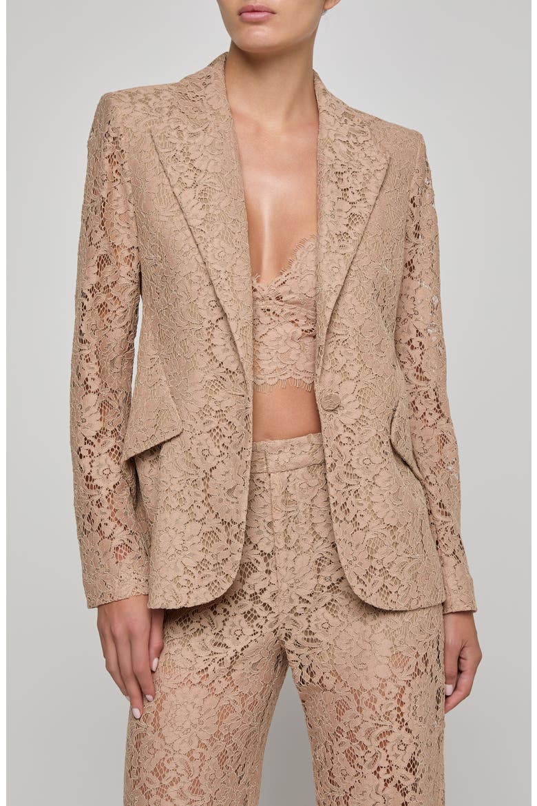 Chamberlain Lace Blazer, Main, color, CAPPUCCINO