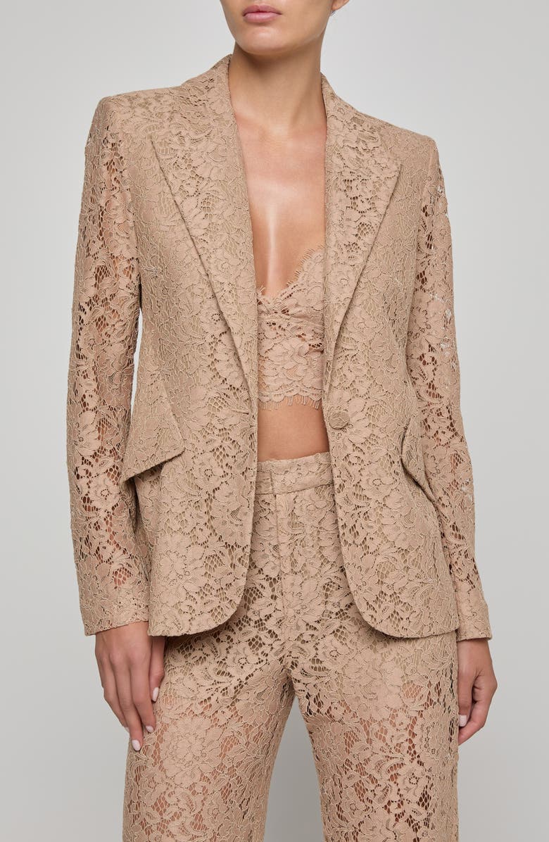 L'AGENCE Chamberlain Lace Blazer, Main, color, Cappuccino