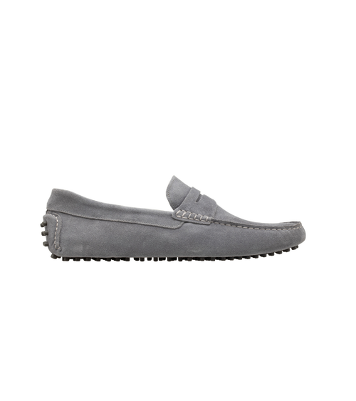 Jack Erwin Parker Suede Casual Driving Loafer in Light Gray Suede  product