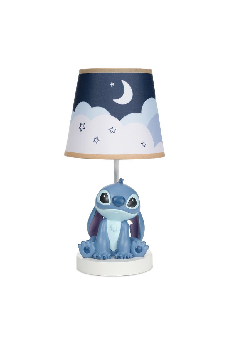 Disney Stitch Hand-Painted 3D Sculpted Nursery Lamp and Shade, Main, color, Blue