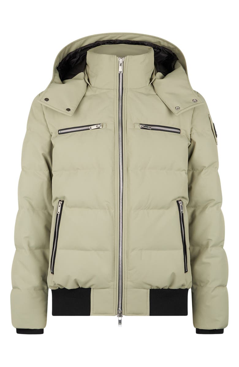 Moose Knuckles Cloud Down Puffer Bomber Jacket with Removable Hood, Alternate, color, Sage