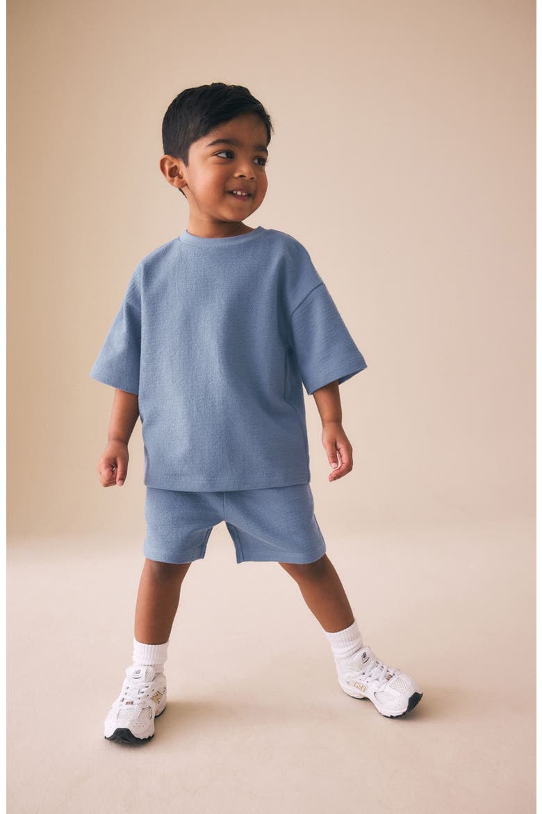 Kids' Plain T-Shirt & Shorts Set, Alternate, color, BLUE