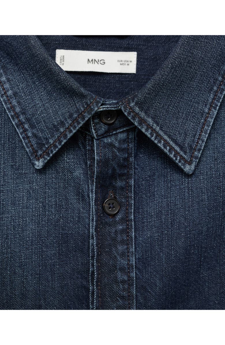 MANGO Denim Overshirt, Alternate, color, Open Blue