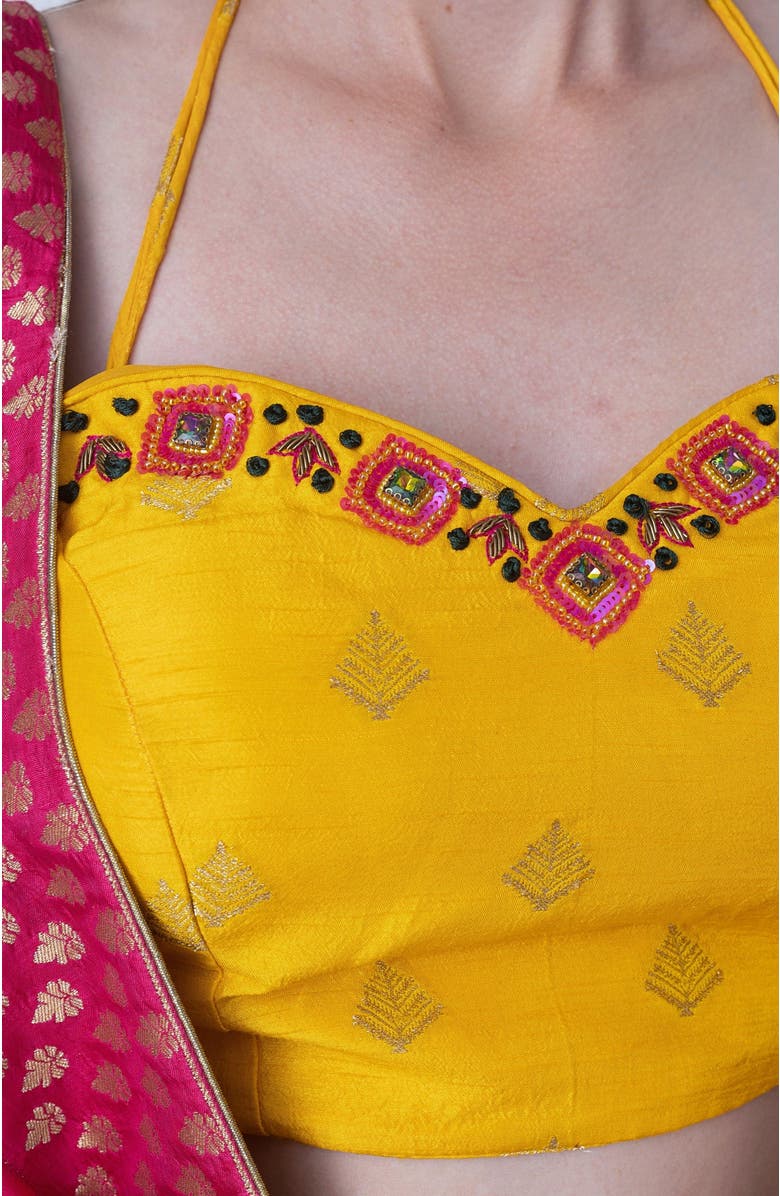 RAAS Adele Hand Tie Dye Layered Lehenga Choli, Alternate, color, 