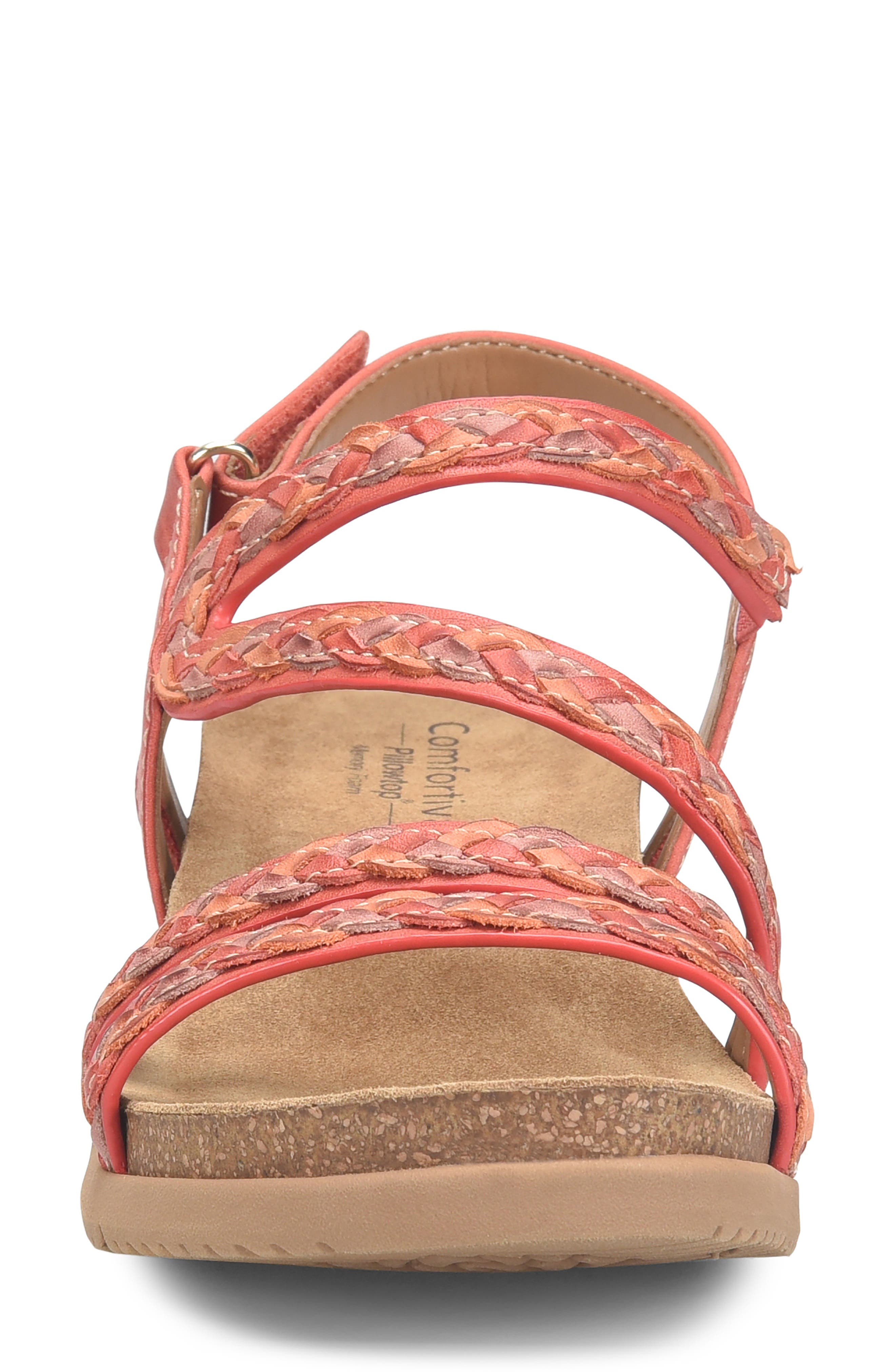 Comfortiva Silvia Wedge Sandal, Alternate, color, Tomato Multi