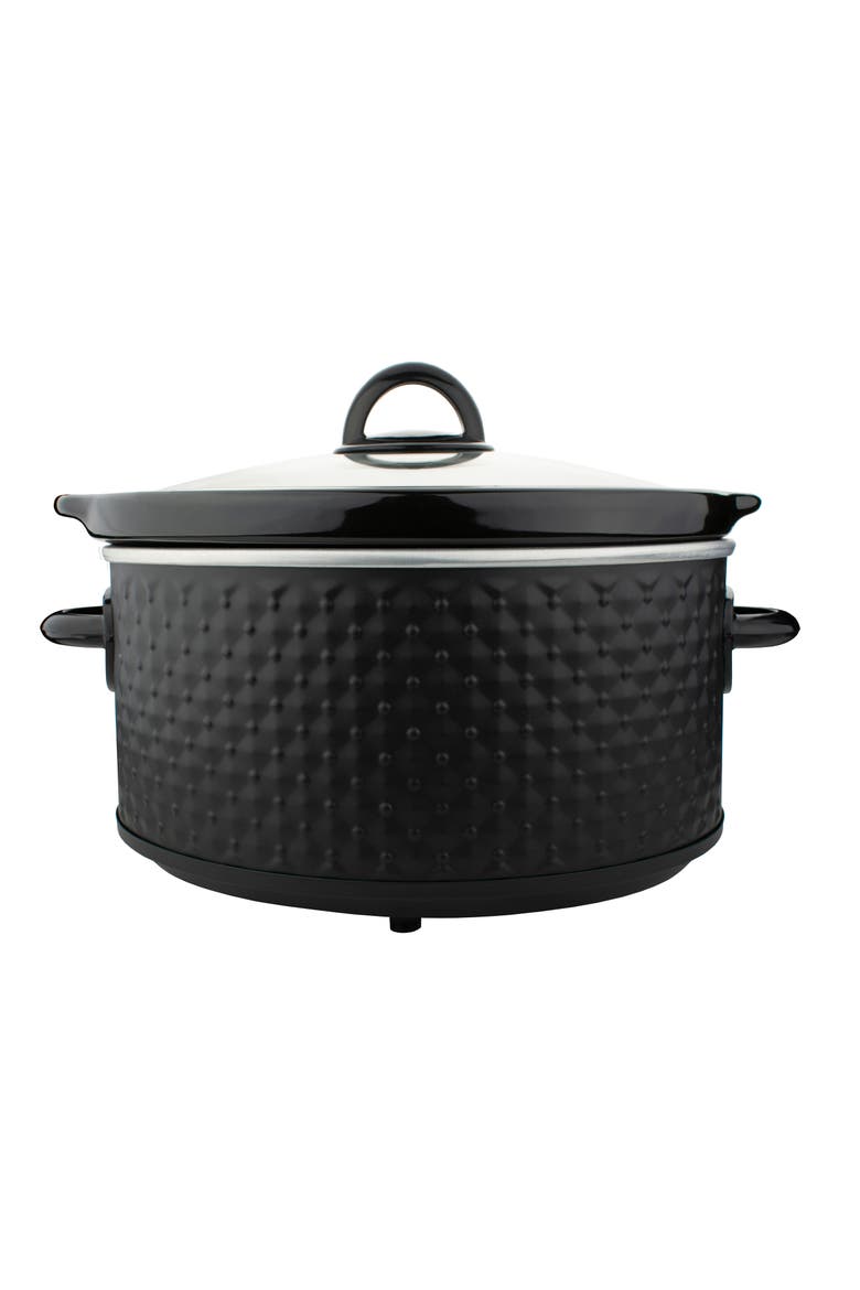 3.5 Quart Diamond Pattern Slow Cooker, Alternate, color, Black