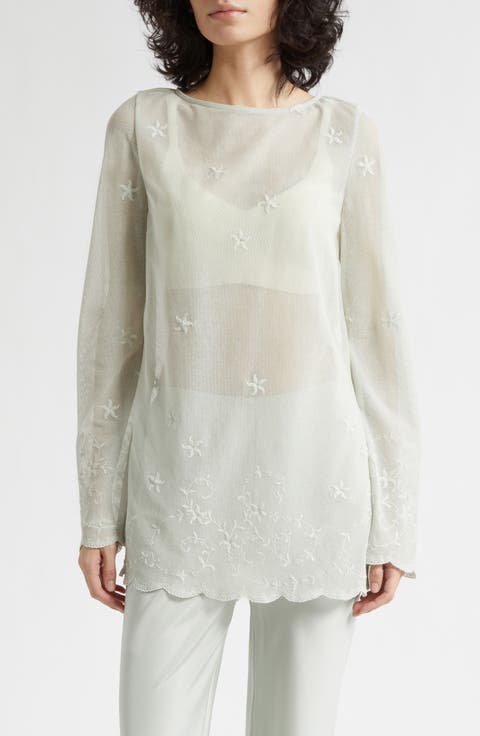 Cove Sheer Embroidered Tunic