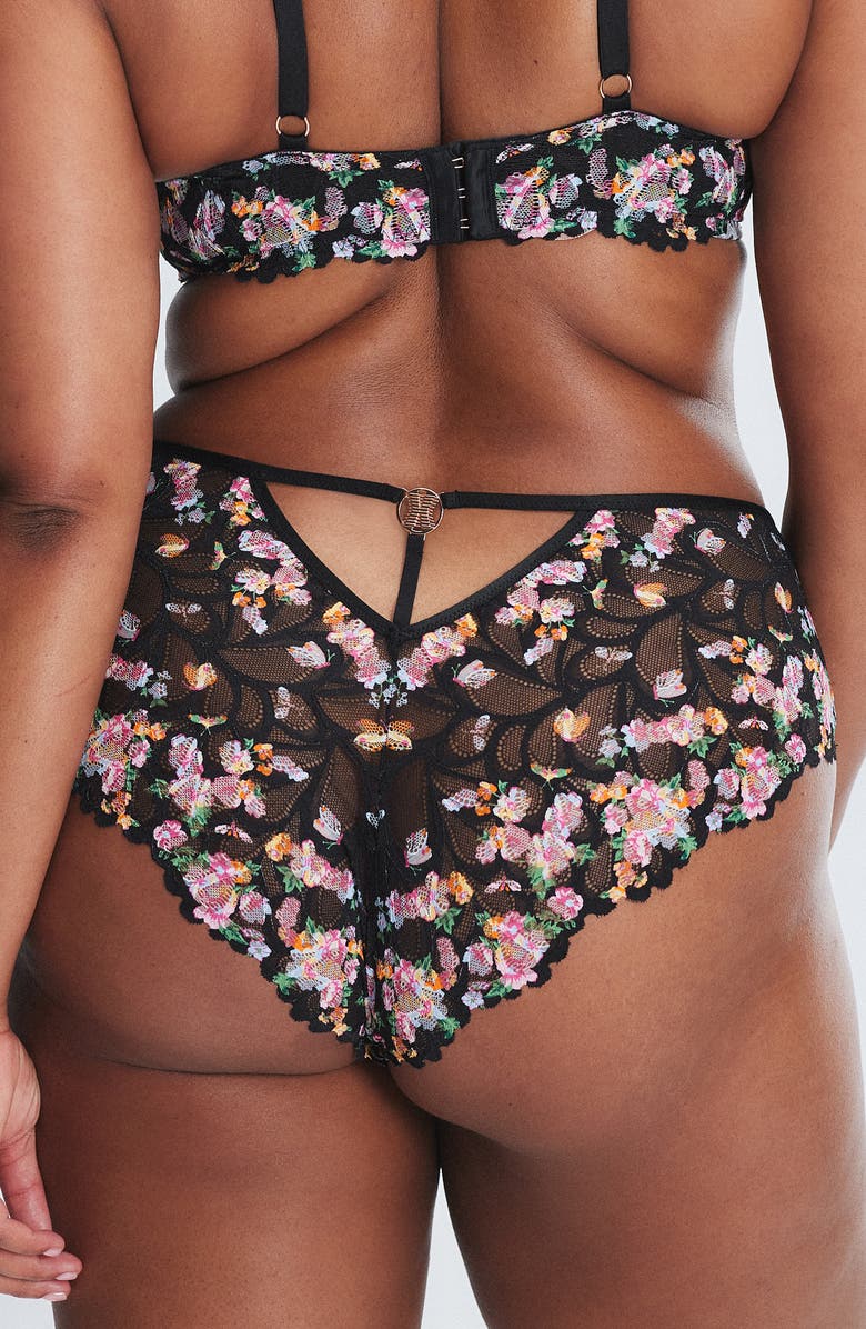 SAVAGE X FENTY Savage Not Sorry Lace Cheeky Panties, Alternate, color, Black Caviar