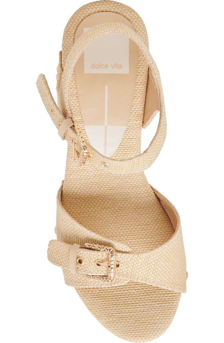 Dolce Vita Yandy Ankle Strap Platform Sandal, Alternate, color, Light Natural Raffia