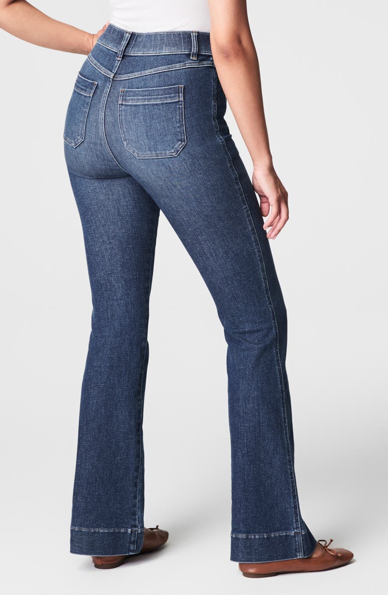 SPANX<sup>®</sup> Patch Pocket Pull-On Flare Jeans, Alternate, color, Authentic Blue