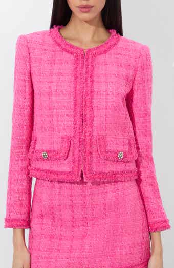 Alice + Olivia Landon Boxy Crop Tweed Jacket