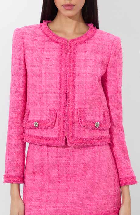 Landon Boxy Crop Tweed Jacket